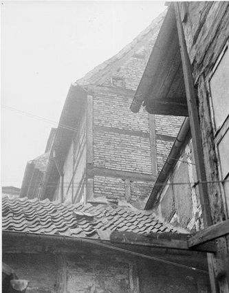 Baghus bygget vinkelret på Wildersgade 42. Nedrevet 1980'erne. Billedet er fra 1958